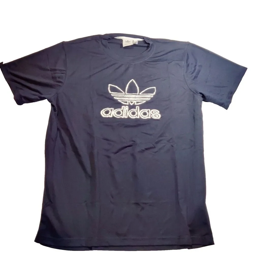 Adidas Soccer Men's  2XL, T-Shirt Trefoil Logo Black, White LOGO NEW